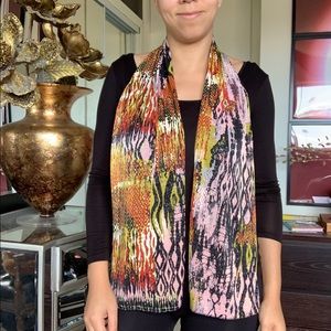 Gorgeous multicolor photo snakeskin print scarf